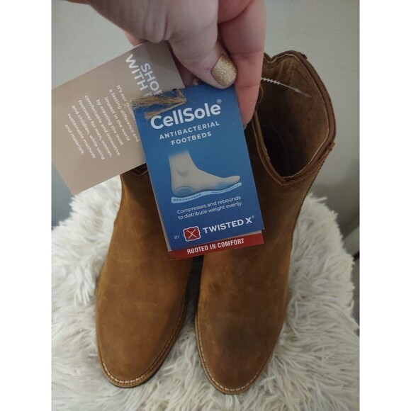 Twisted X Southwestern Aztec Printed Leather Ankle Boots  Size 6.5 NEW Cowboy - Picture 3 of 9